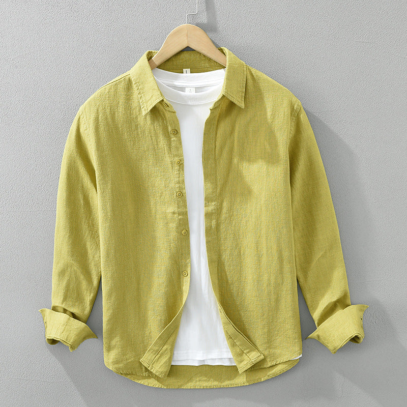 Loose linen blouse with long sleeves