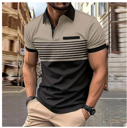 Casual Striped Polo Shirt