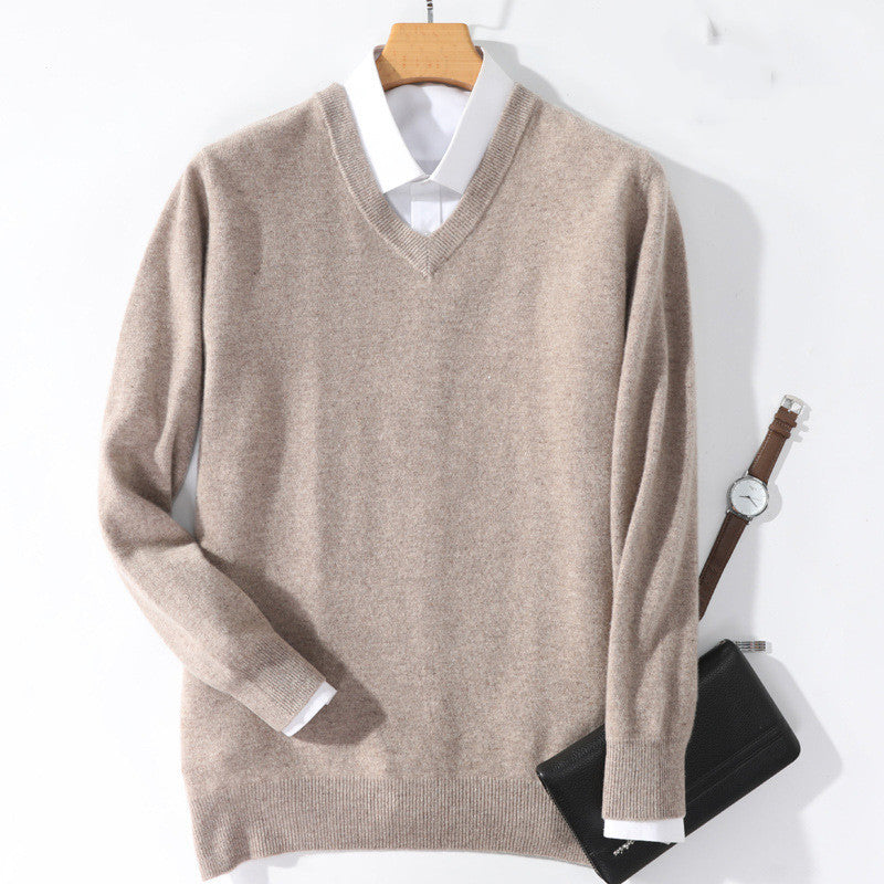Round neck pure wool padded sweater