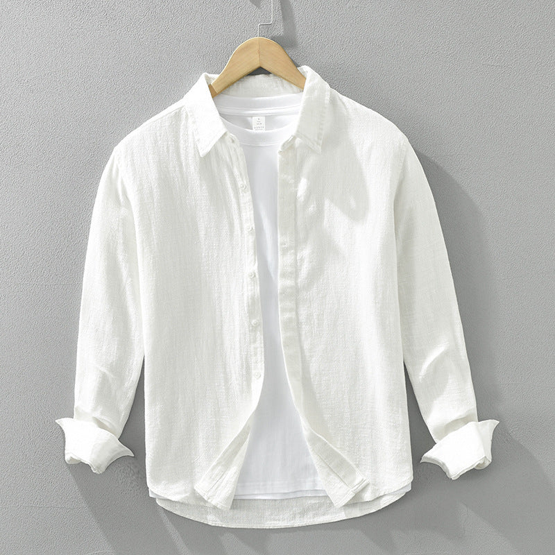 Loose linen blouse with long sleeves