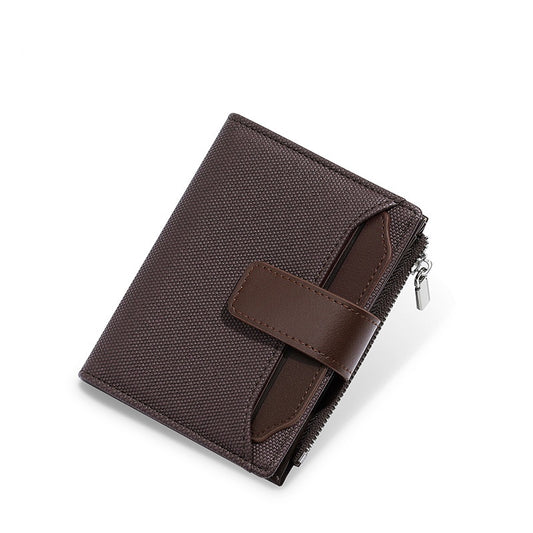 Leather wallet with zipper