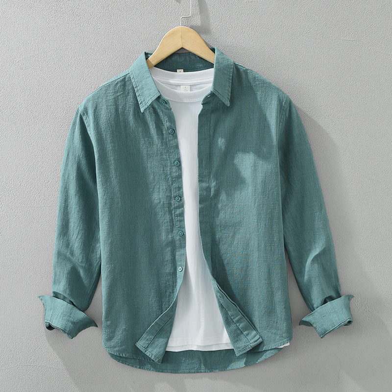Loose linen blouse with long sleeves