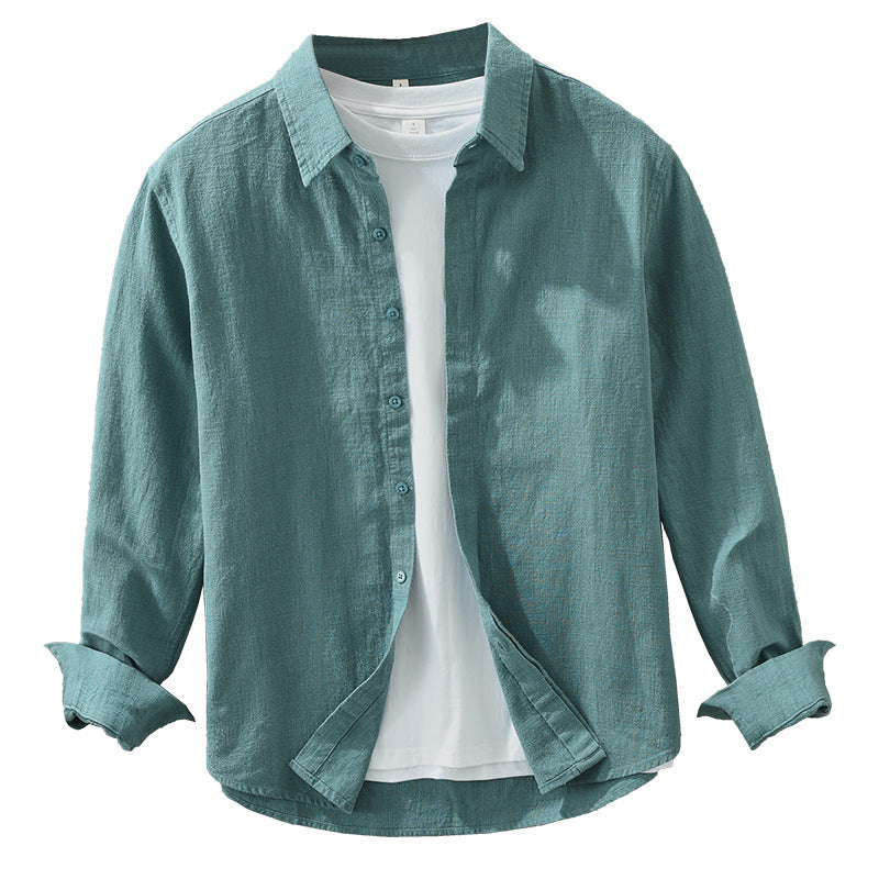 Loose linen blouse with long sleeves