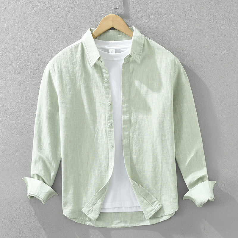 Loose linen blouse with long sleeves