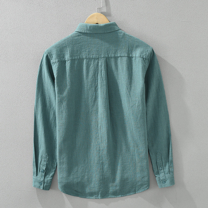 Loose linen blouse with long sleeves