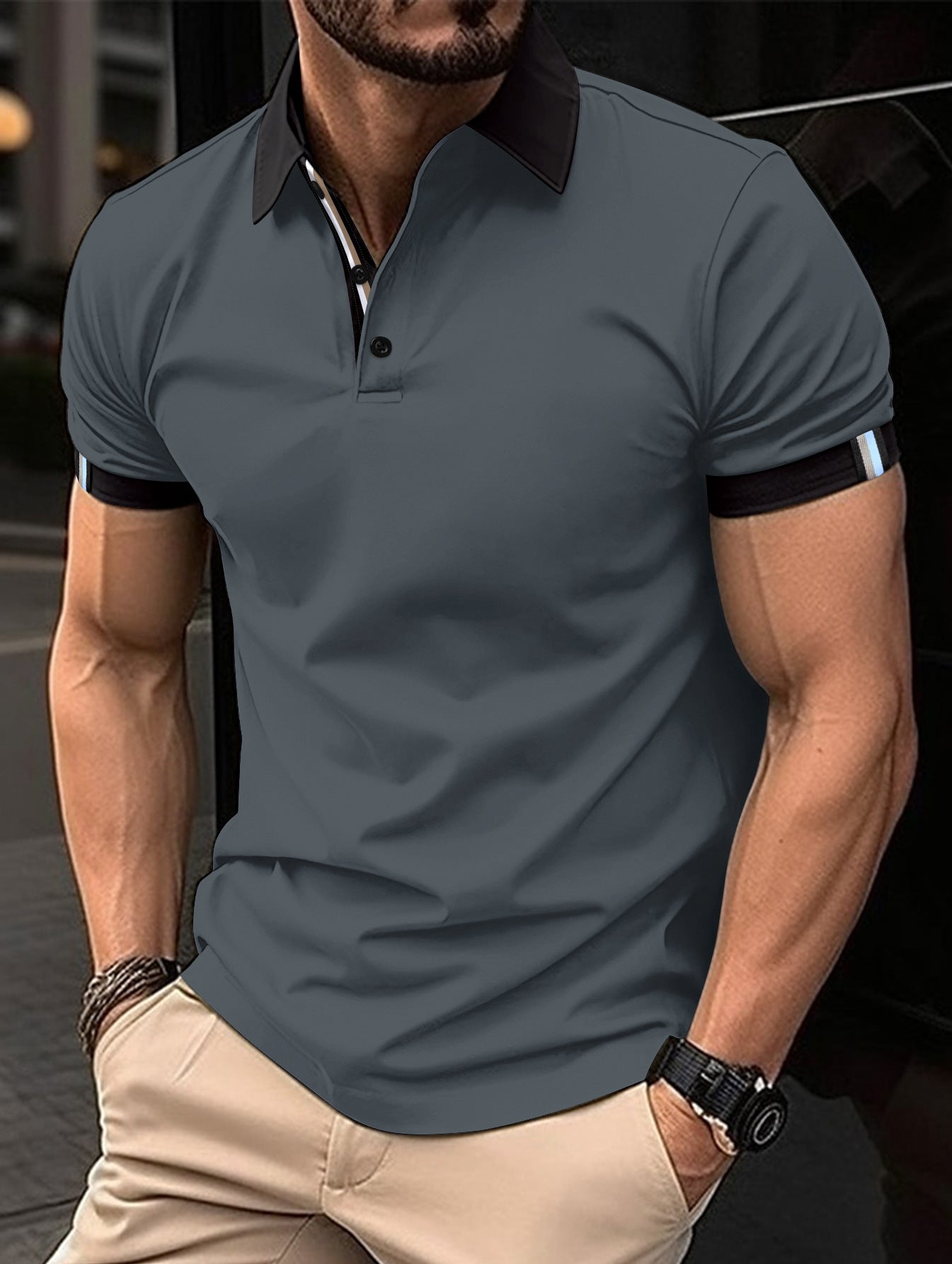 Casual short sleeve button down shirt